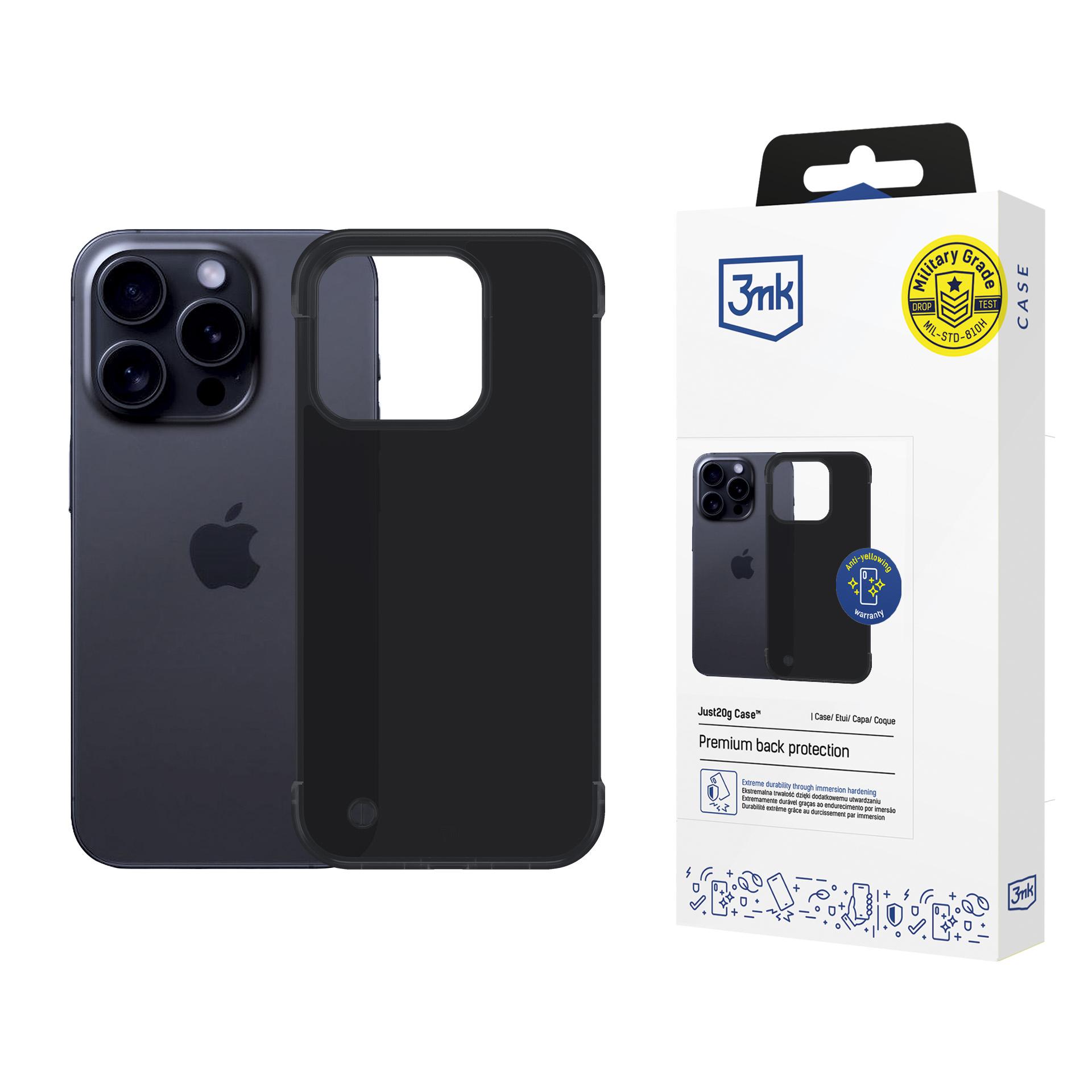 3mk Just20g Matinis dėklas telefonui Apple iPhone 14 Pro - matinė juoda