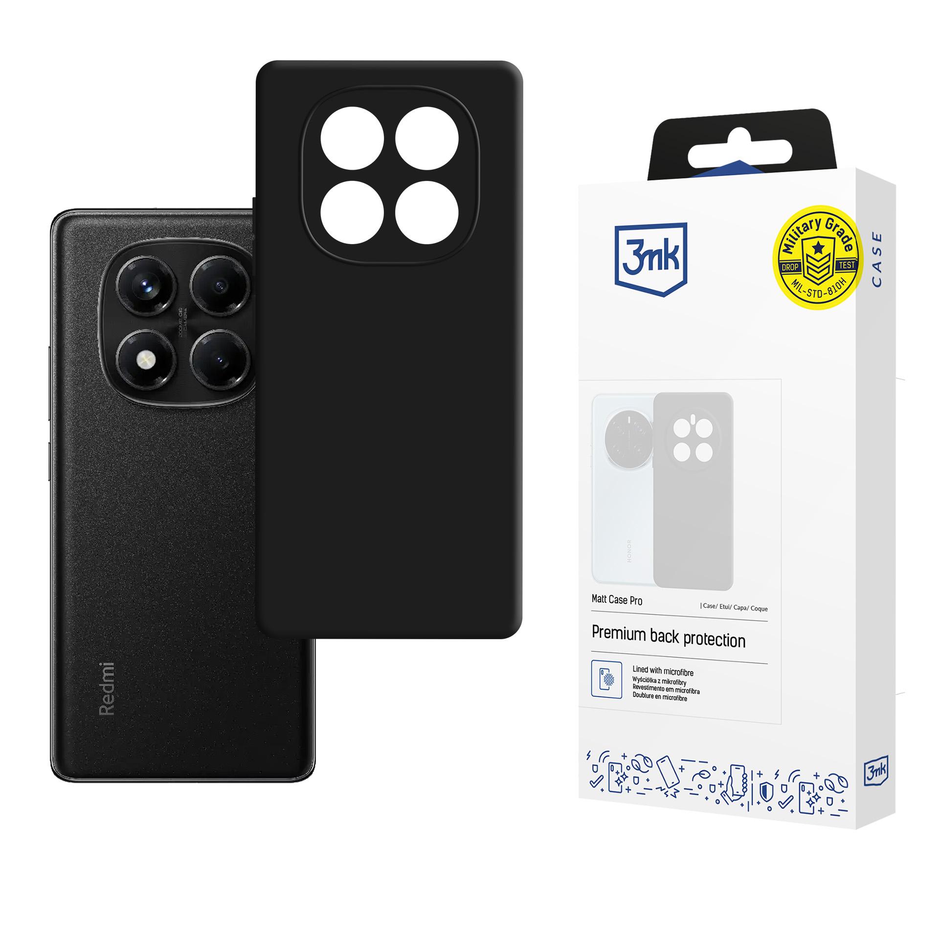 3mk Matinis dėklas Pro dėklas telefonui Xiaomi Redmi Note 14 Pro 4G - matinė juoda