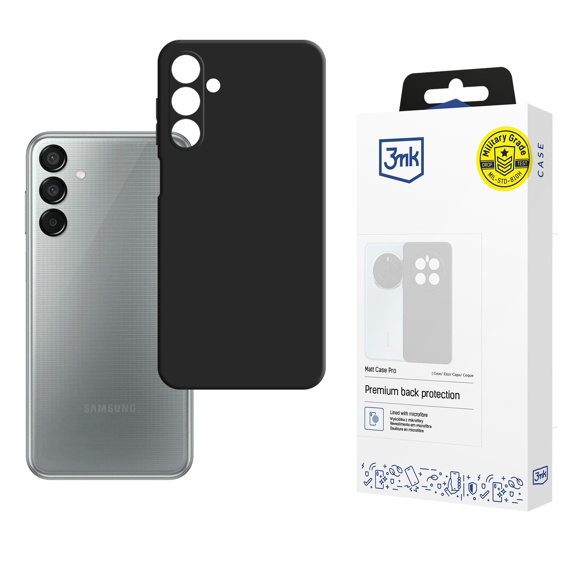 3mk Matt dėklas telefonui Pro Samsung Galaxy M15 5G - matinė juoda