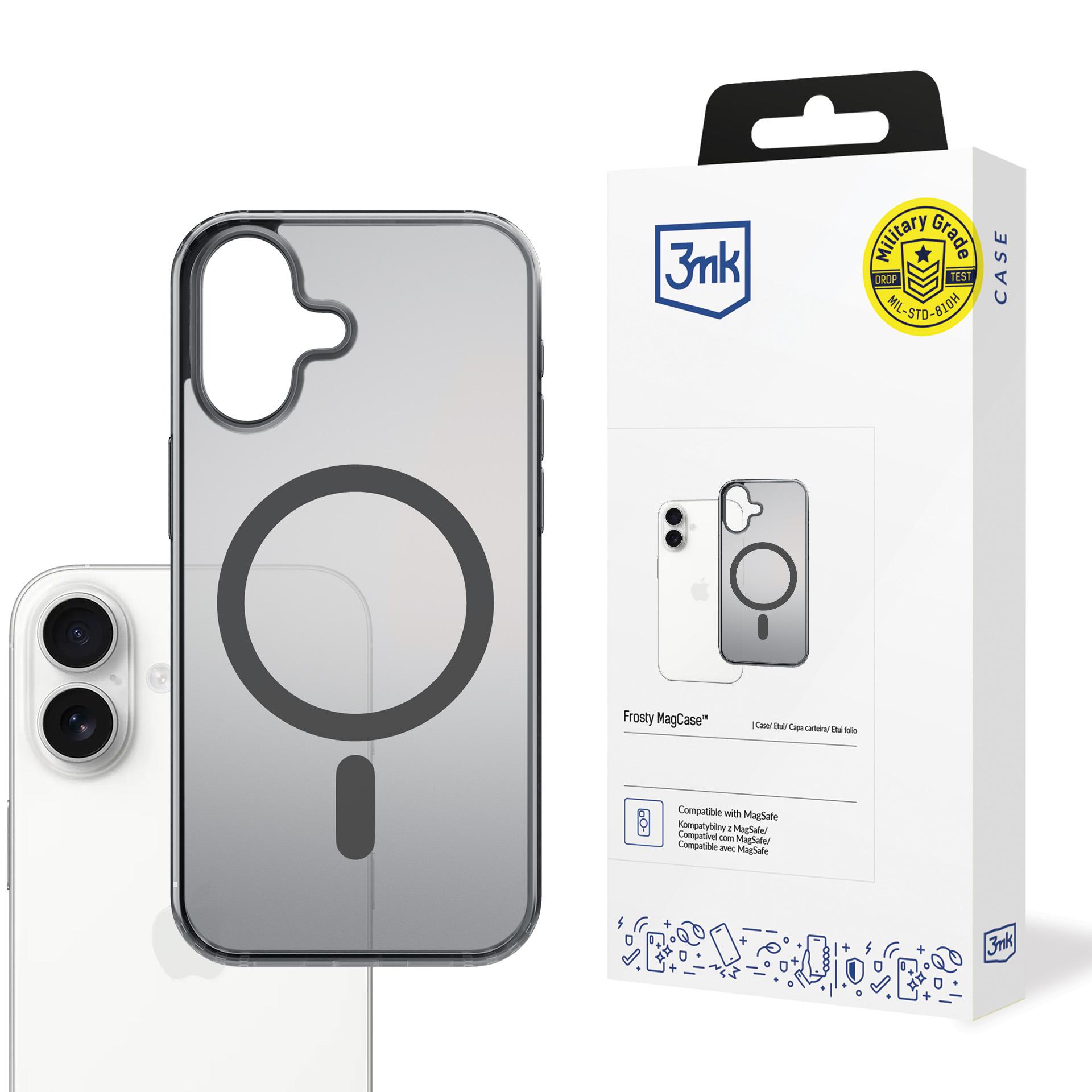 Dėklas 3mk Frosty MagCase Apple iPhone 17 juodas