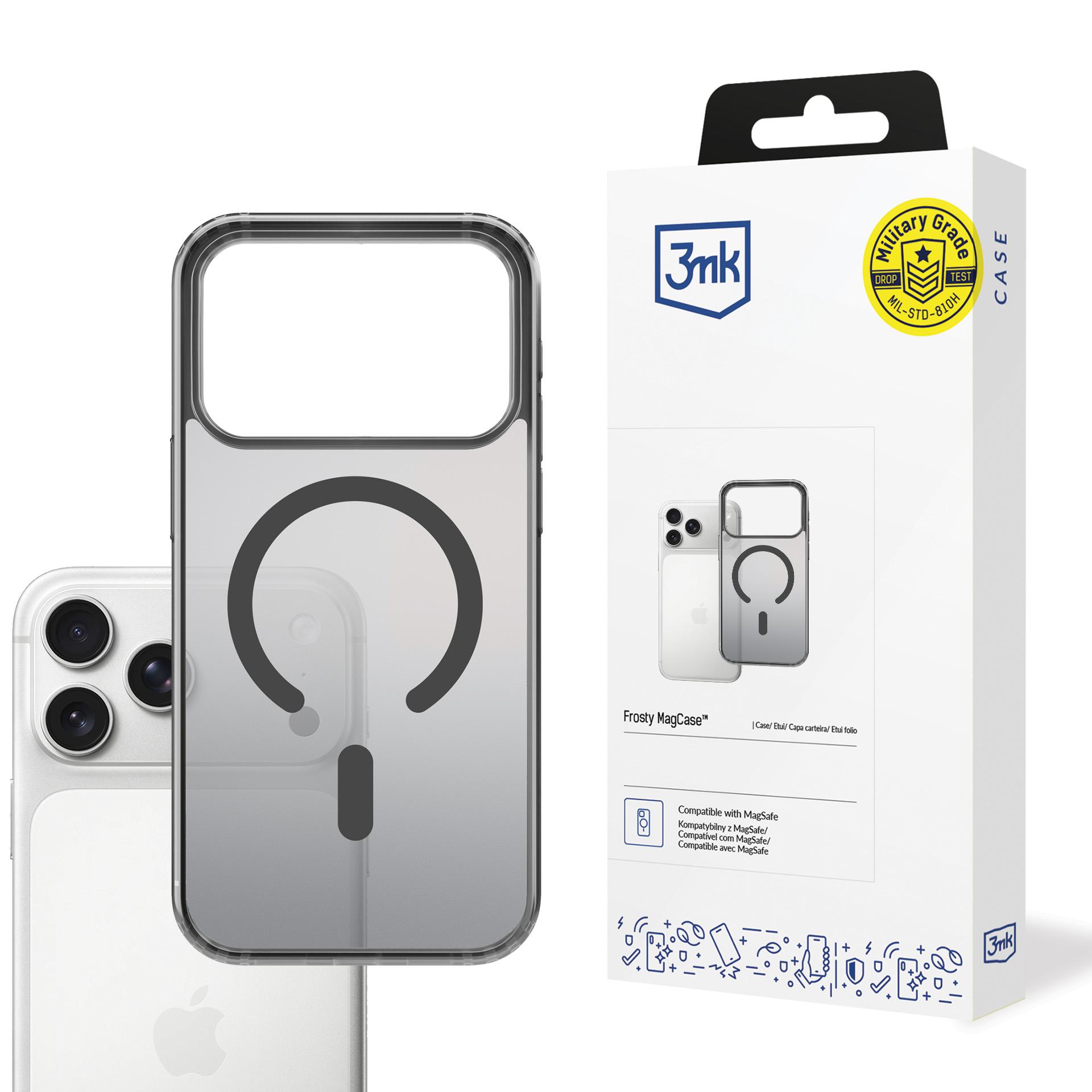 Dėklas 3mk Frosty MagCase Apple iPhone 17 Pro juodas