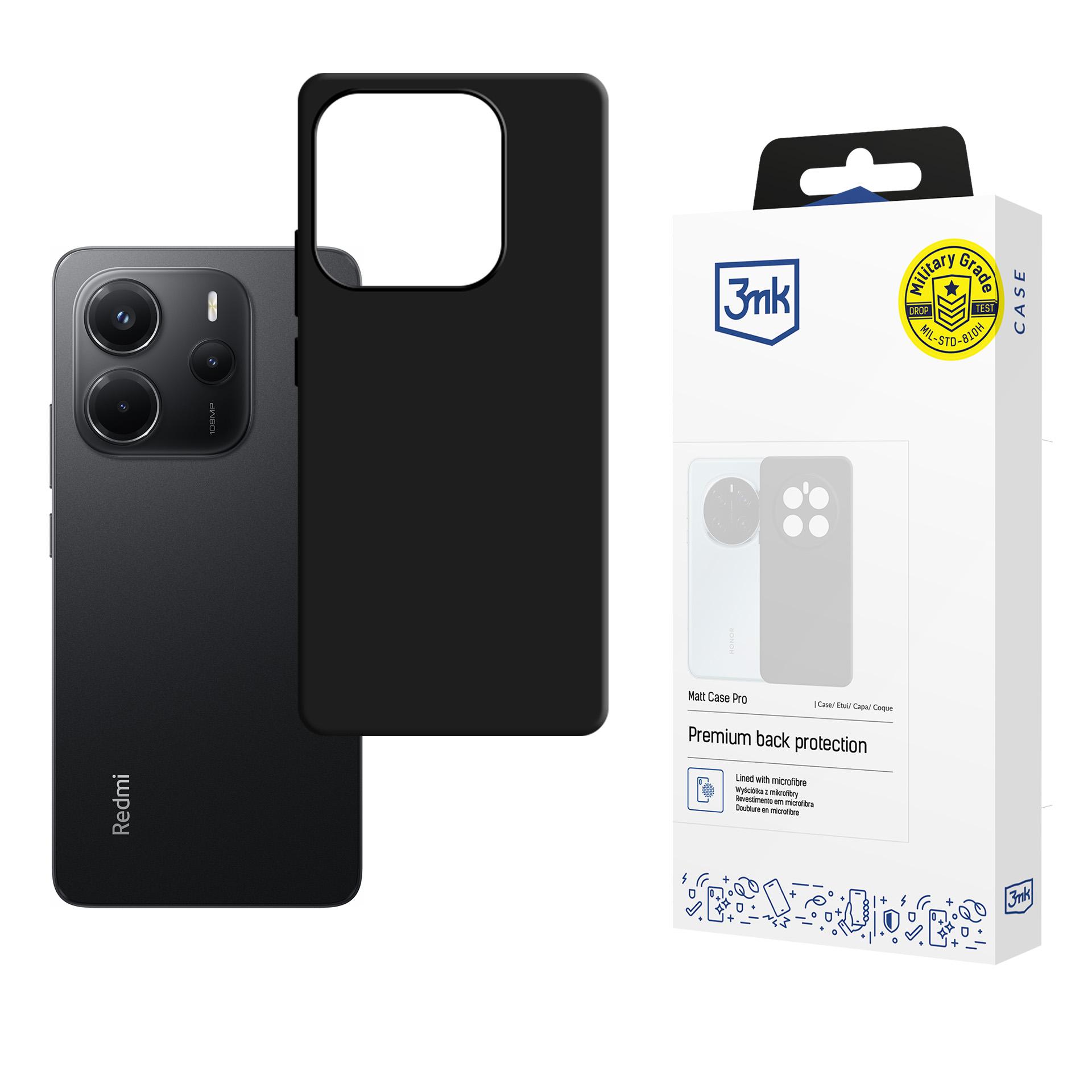 3mk Matinis dėklas Pro Xiaomi Redmi Note 14 5G - matinė juoda