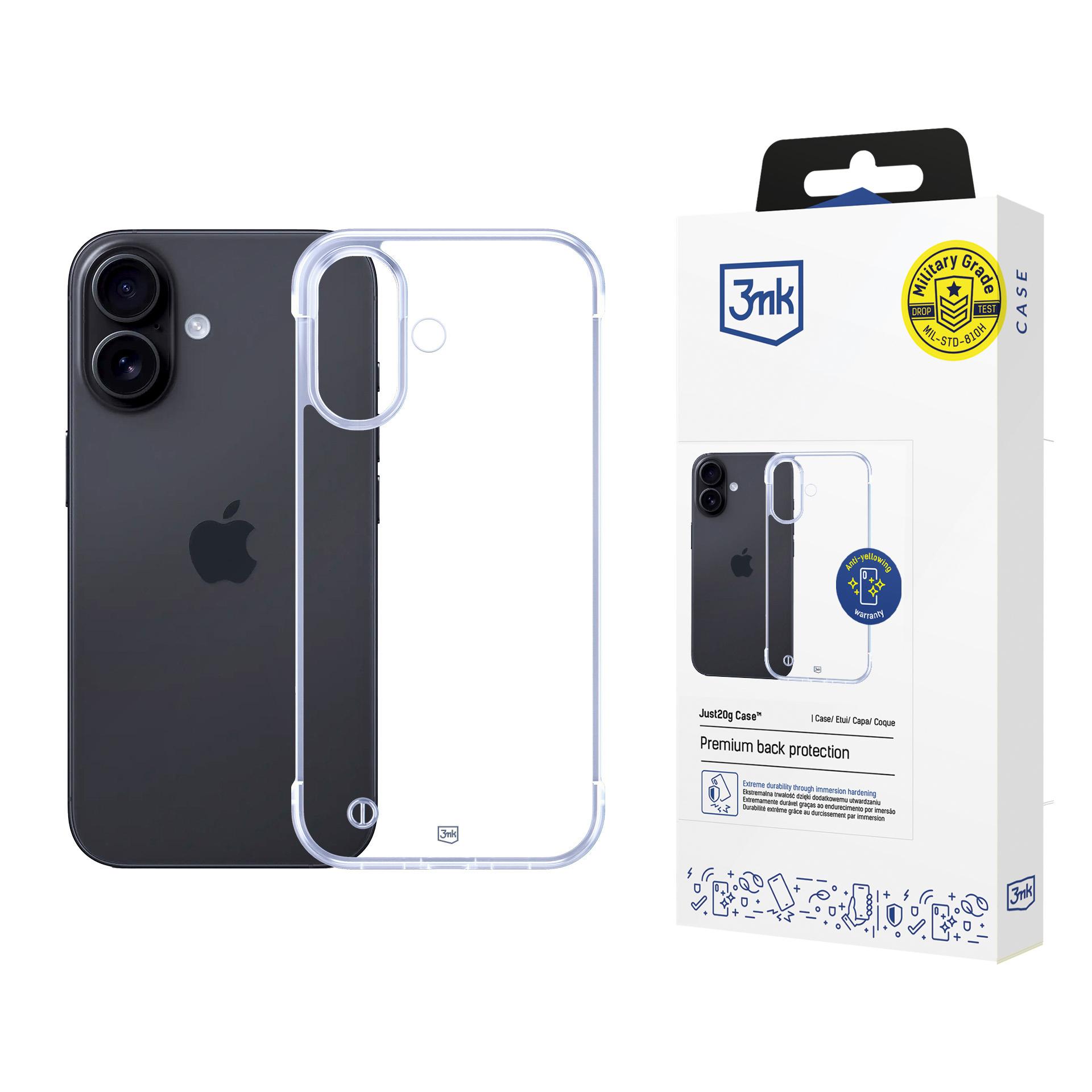 3mk Just20g Skaidrus dėklas Apple iPhone 16 - skaidrus