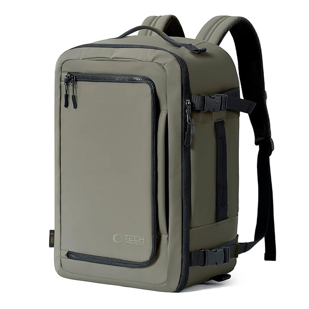 Tech-Protect Defender S50 kuprinė Ryanair ir Wizzar, 20L nešiojamam kompiuteriui - alyvuogių žalia