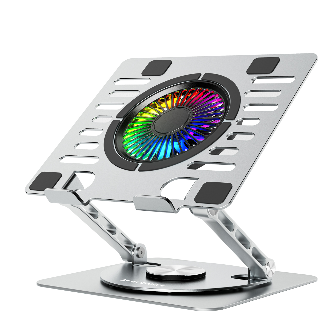 Wozinsky WDCX-X16-AS CoolBase RGB 360° Охлаждающая Подставка для Ноутбука и Планшета - Серебристый