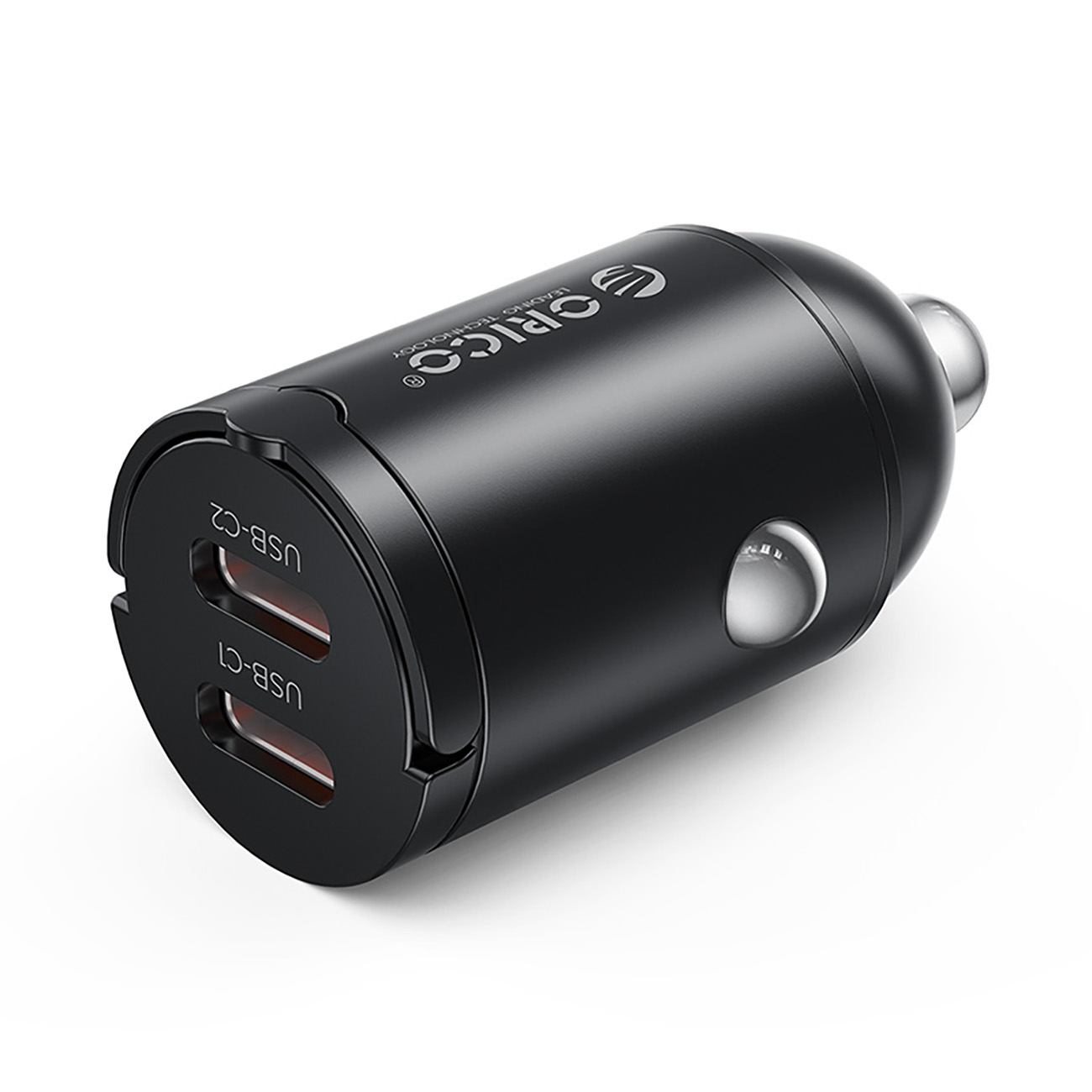 Orico MiniRing 30W 2x USB-C automobilinis įkroviklis - juodas
