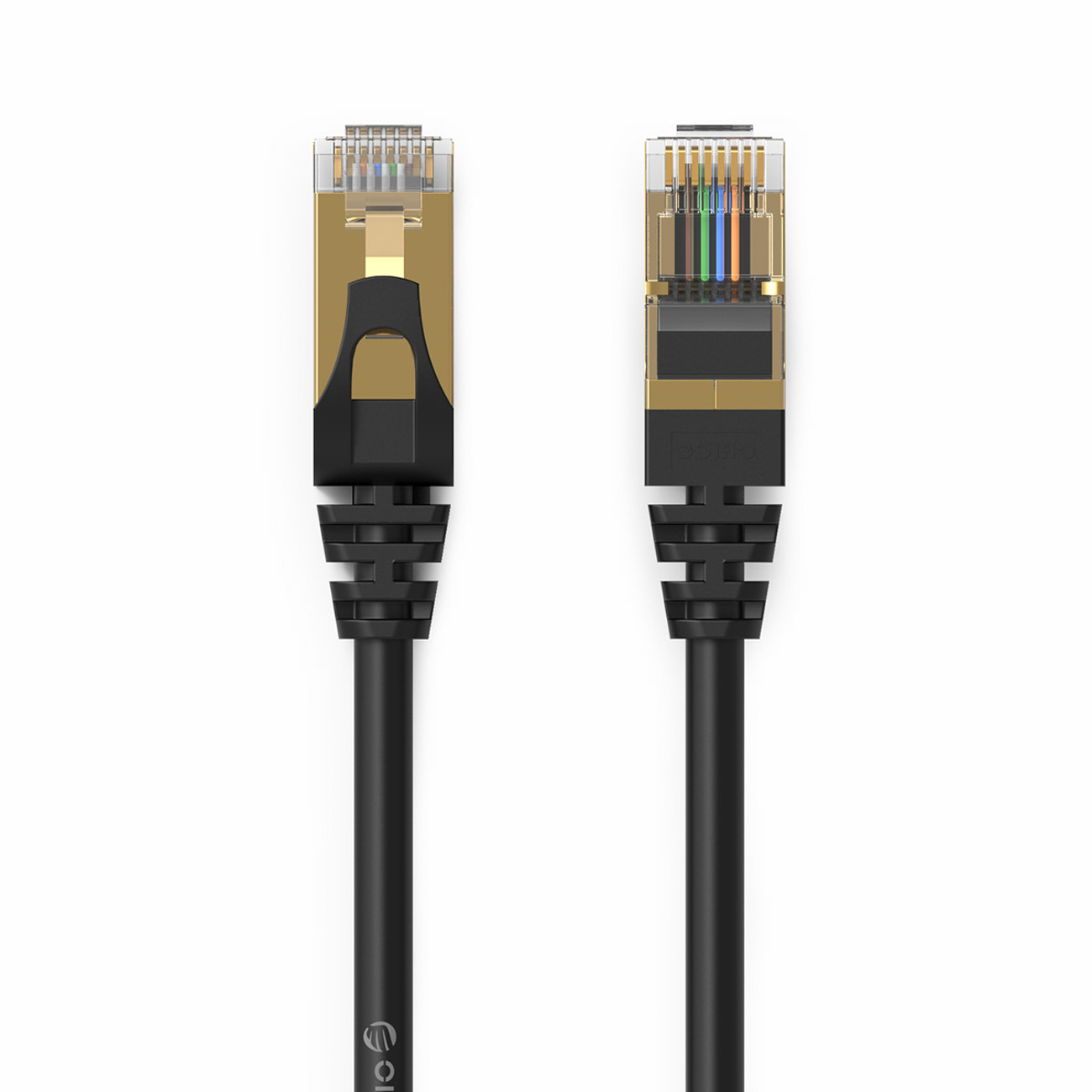 Orico PUG-C7 CAT7 10Gbps RJ45 Ethernet tinklo laidas interneto LAN apvalus 1m - juodas