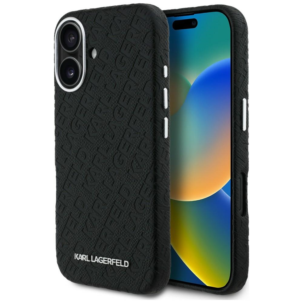 Karl Lagerfeld FW Stamped Karl MagSafe Dėklas iPhone 16 - juodas