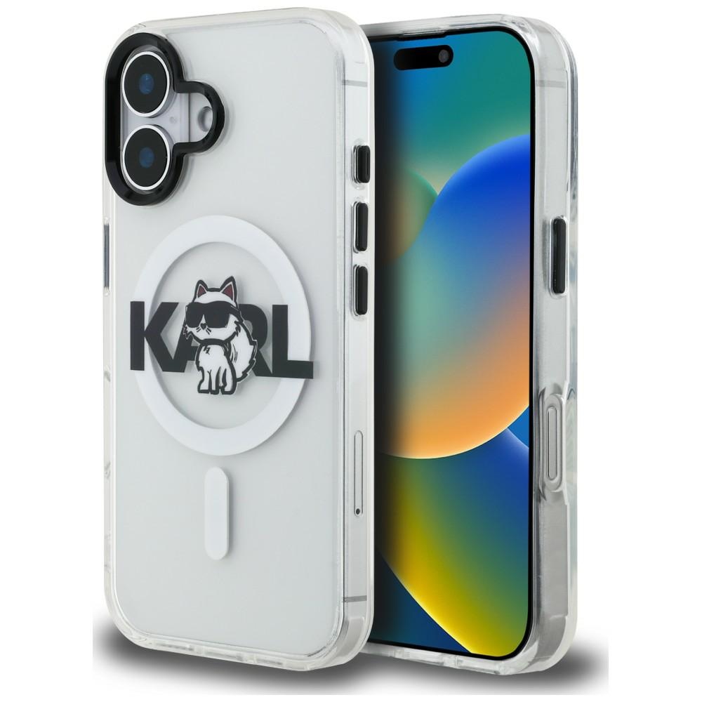 Karl Lagerfeld IML Choupette Sketch Logo MagSafe Dėklas iPhone 16 - skaidrus