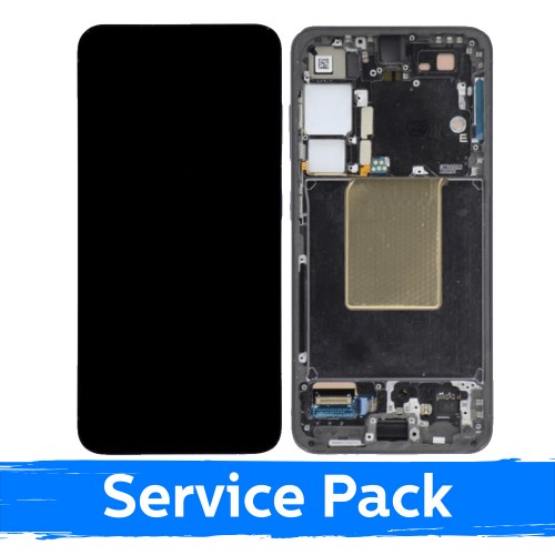 Ekranas skirtas Samsung S921 S24 su rėmeliu / Onyx Black / (Service Pack) +INCLUDING BATTERY