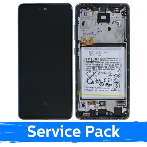 Ekranas skirtas Samsung A525 A52 (A526 A52 5G) su rėmeliu / Awesome Blue / (Service Pack) +INCLUDING BATTERY
