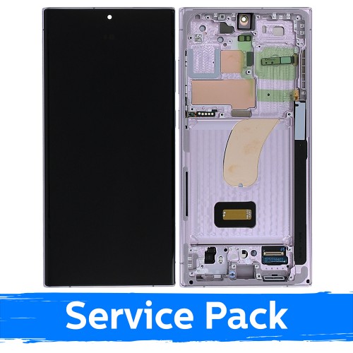 Ekranas skirtas Samsung S918 S23 Ultra su rėmeliu / Lavender / (Service Pack) +INCLUDING BATTERY