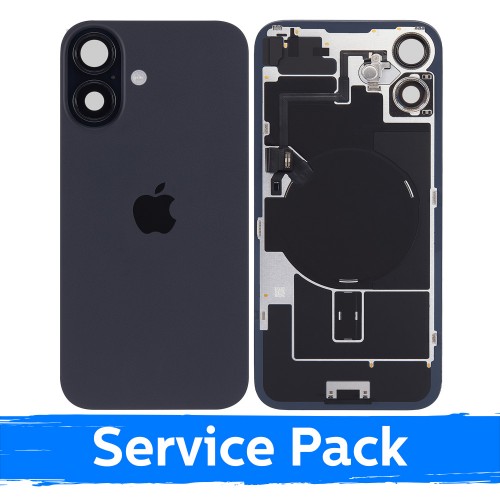 Galinis dangtelis skirtas Apple iPhone 16 / Black / (Service Pack)