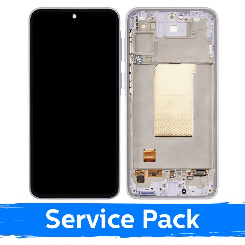 Ekranas skirtas Samsung A376 A37 5G su rėmeliu / White / (Service Pack)