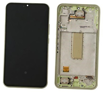 Ekranas Samsung A346 A34 5G 2023 su lietimui jautriu stikliuku ir rėmeliu Lime originalus (used Grade A)