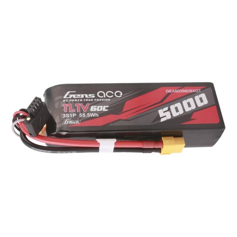 „Gens Ace“ G-Tech 5000 mAh, 11,1 V, 60C, 3S1P LiPo baterija su XT60 jungtimi