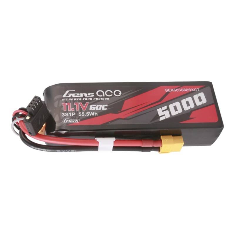 „Gens Ace“ G-Tech 5000 mAh, 11,1 V, 60C, 3S1P trumpas Lipo akumuliatorius su XT60 jungtimi