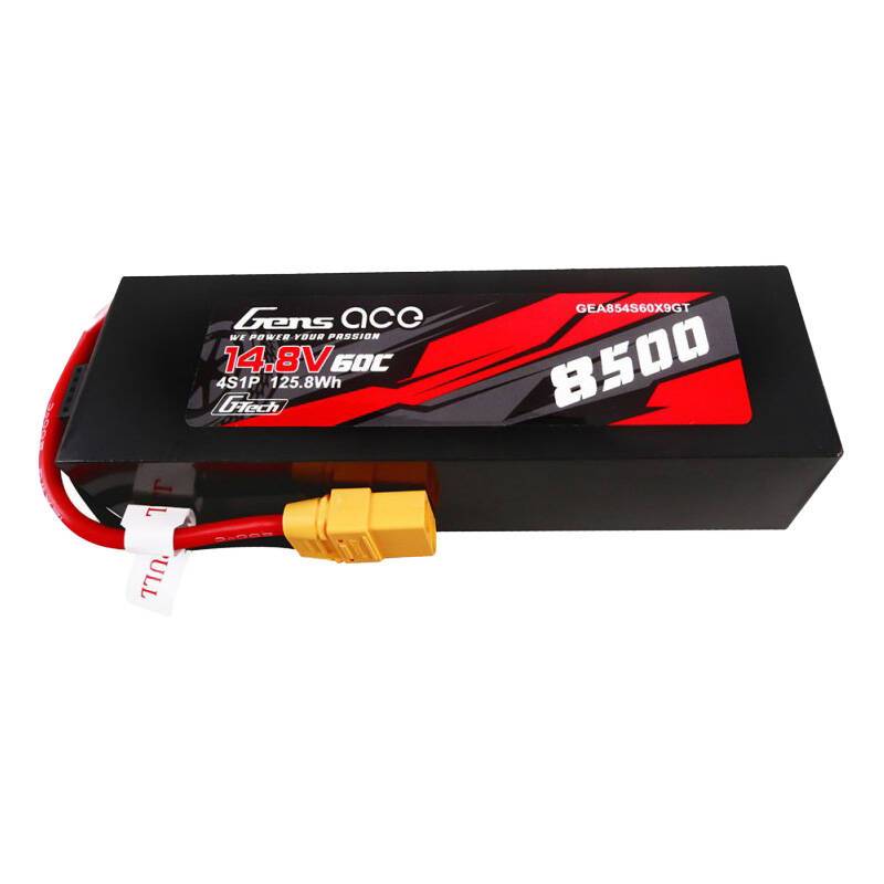 „Gens Ace“ G-Tech 8500 mAh, 14,8 V, 60C, 4S1P LiPo akumuliatorių rinkinys su korpusu iš PC medžiagos ir XT90 jungtimi