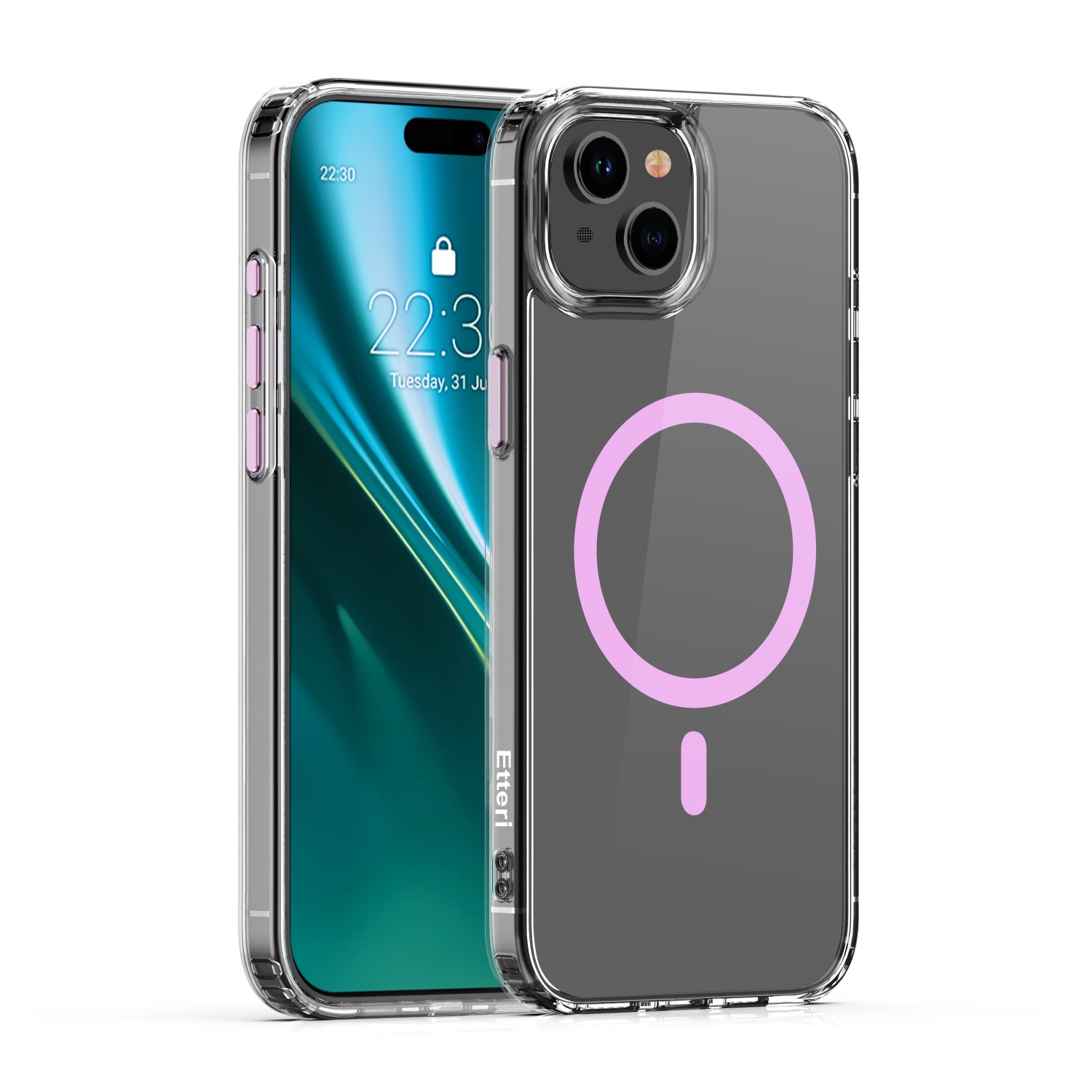 Etteri Spalvotas Magnetinis dėklas telefonui iPhone 14 6,1" rožinė