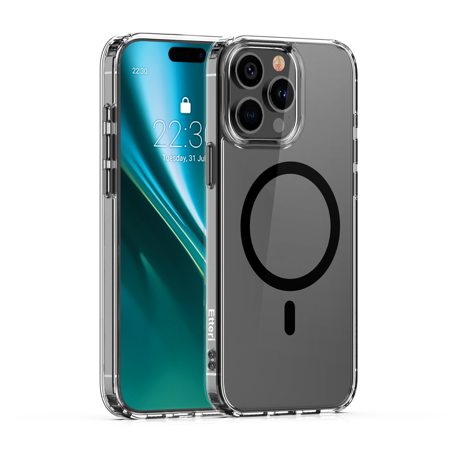 Etteri Spalvotas Magnetinis dėklas telefonui iPhone 14 Pro 6,1" juodas