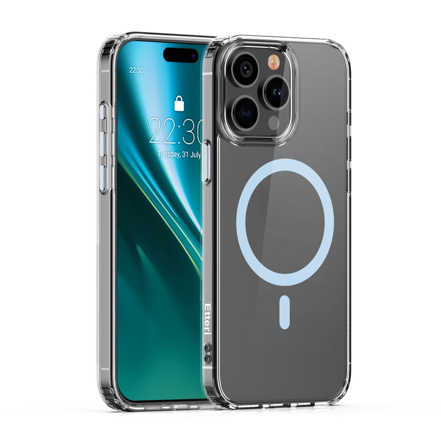 Etteri Color Mag dėklas telefonui iPhone 15 Pro Max 6,7" šviesiai mėlynas