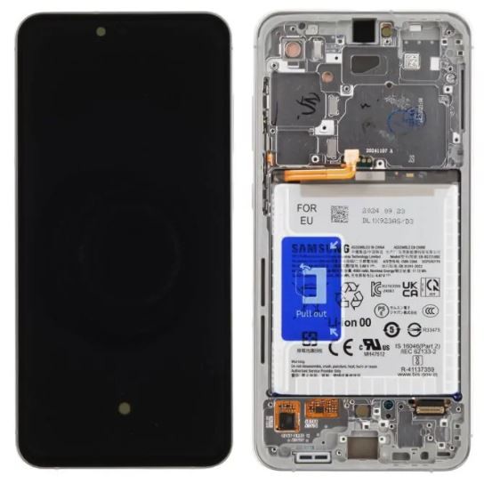 LCD ekranas Samsung S721 S24 FE 5G su jutikliniu ekranu su rėmeliu Graphite originalus (naudotas Grade B)