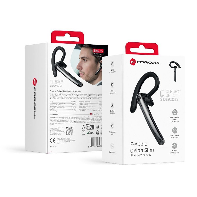 Belaidė laisvų rankų įranga Forcell (ENC, Multipoint, BT 6.0 + EDR, 90mah) Orion Slim