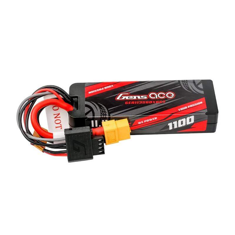 „Lipo Gens ace G-Tech“ 1100 mAh, 11,1 V, 3S1P, 60C, GRP-76 kietuoju korpusu akumuliatorius su XT60 jungtimi