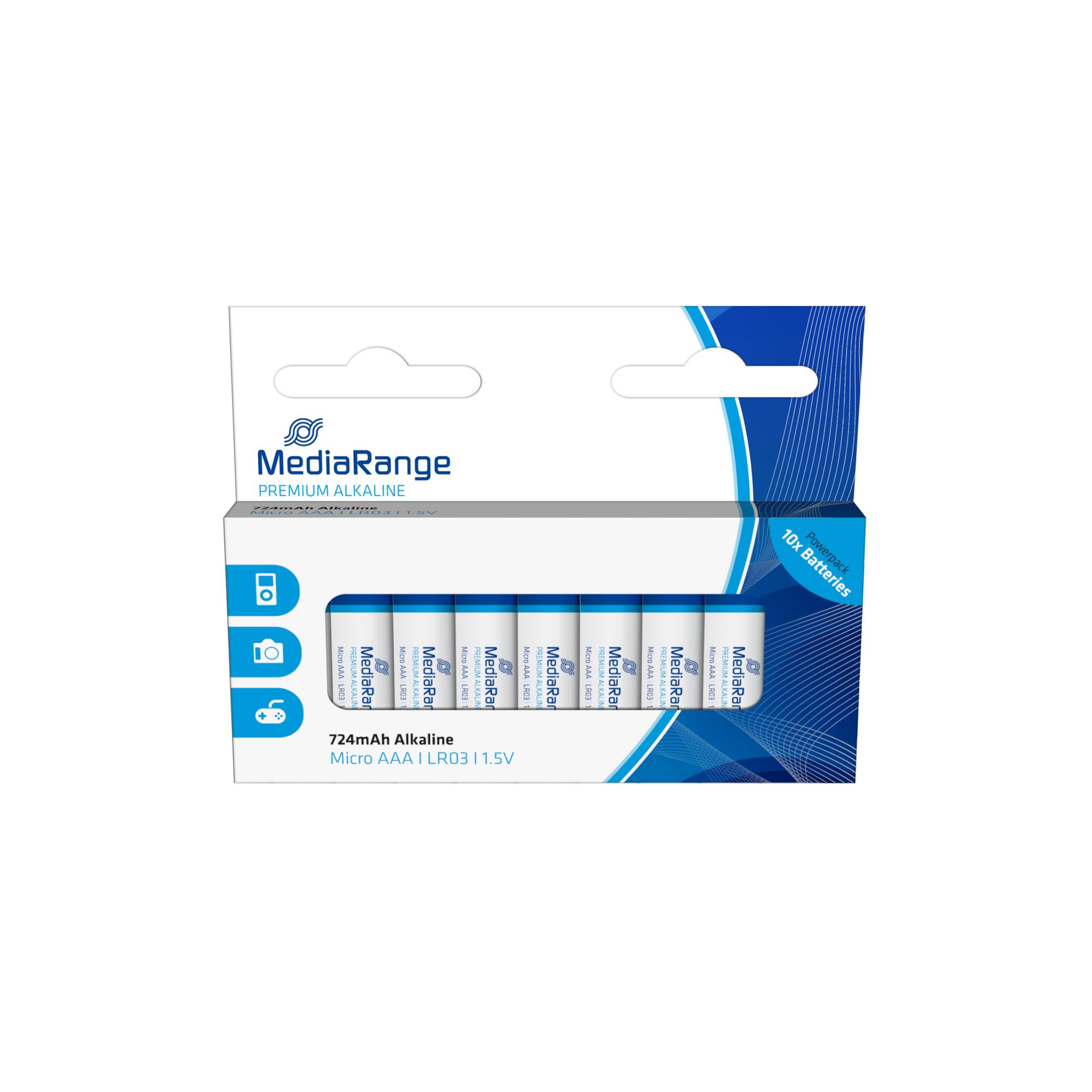 Щелочная батарейка AAA 1.5V/10шт. MediaRange