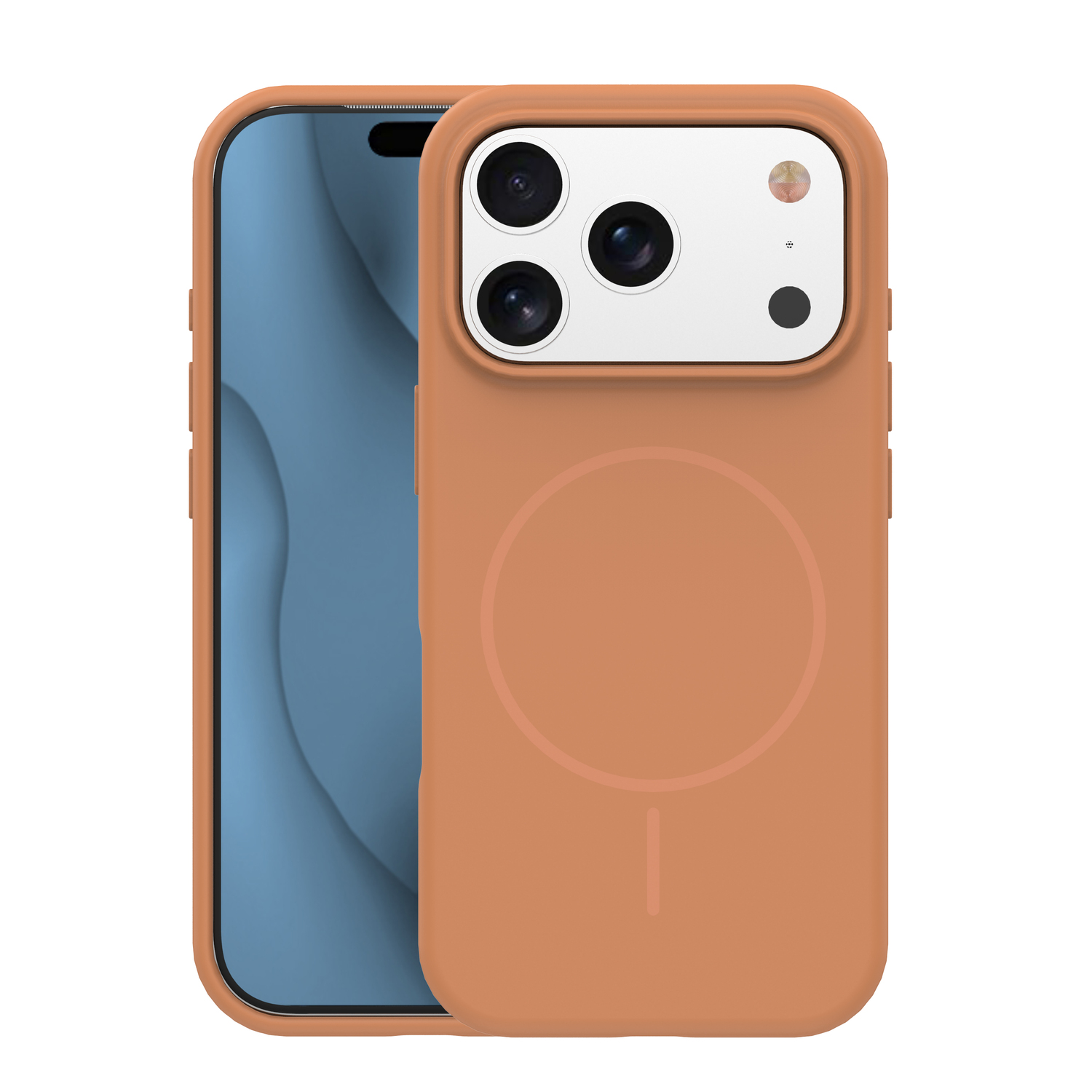 Silicone Thin Mag dėklas iPhone 17 Pro Max 6,9" karamelė
