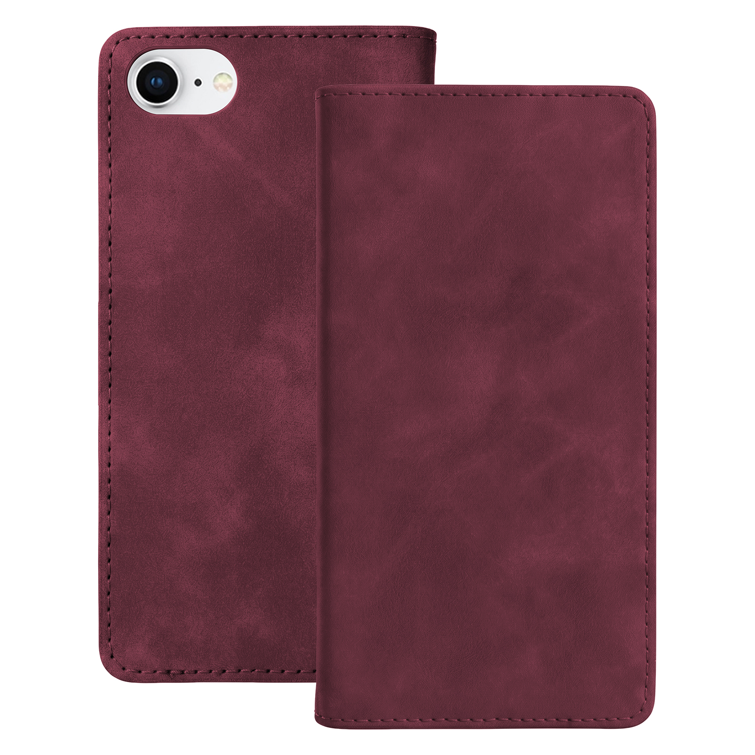 Smart Suede dėklas, skirtas iPhone 7 / 8 / SE 2020 / SE 2022, bordo