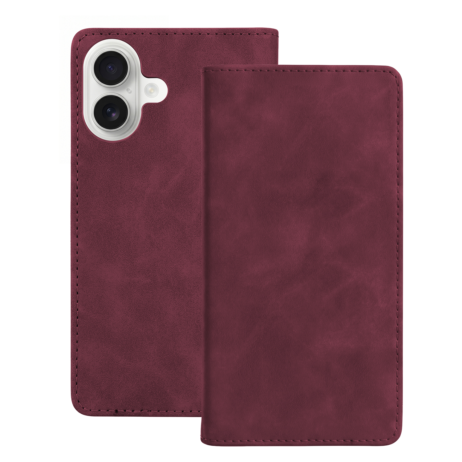 Smart Suede dėklas, skirtas iPhone 16 6,1", bordo