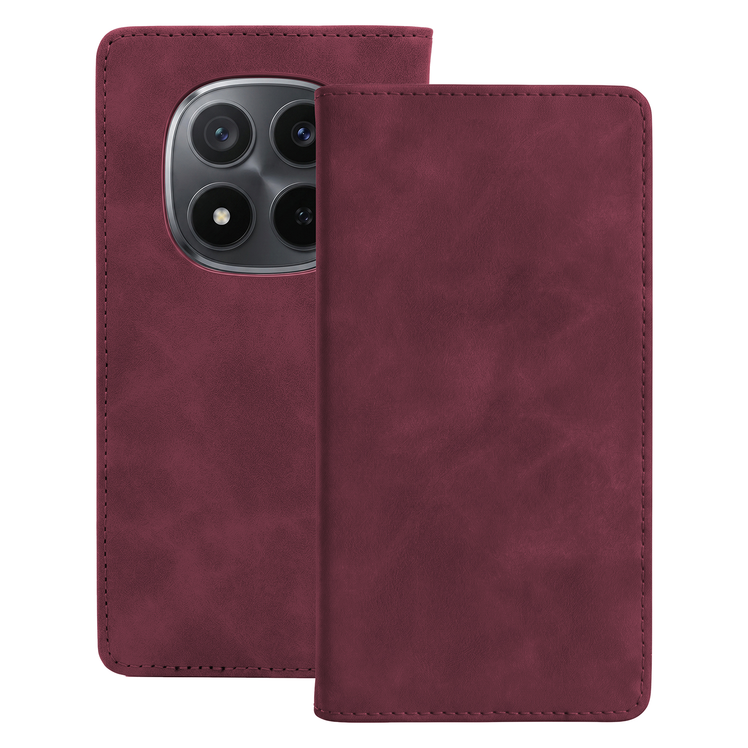 Чехол Smart Suede для Xiaomi Redmi Note 15 Pro Plus 5G, бордовый