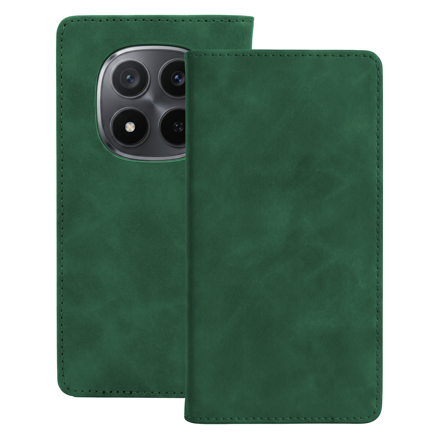 Smart Suede dėklas, skirtas Xiaomi Redmi Note 15 Pro Plus 5G, žalias