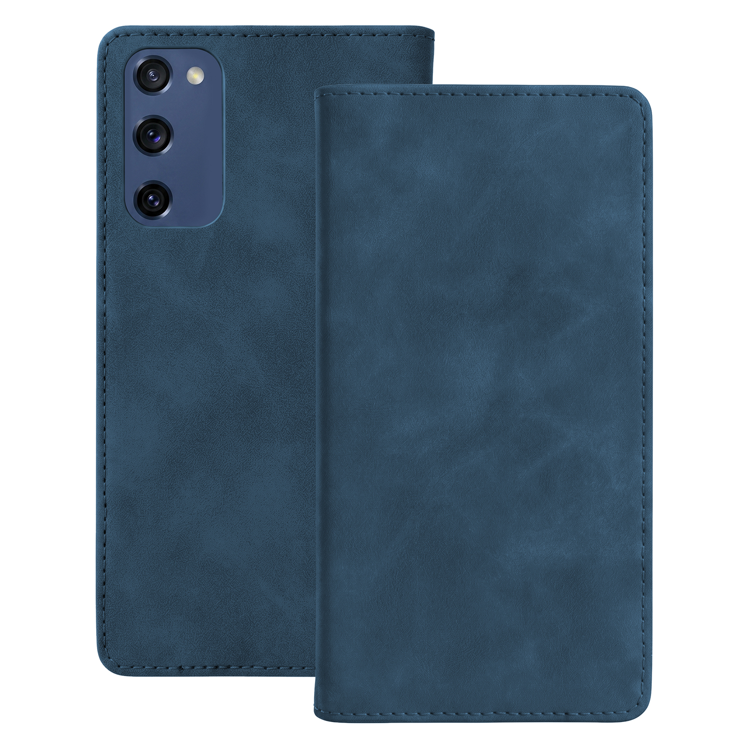 Smart Suede dėklas telefonui Samsung Galaxy S20 FE / S20 Lite / S20 FE 5G tamsiai mėlynas
