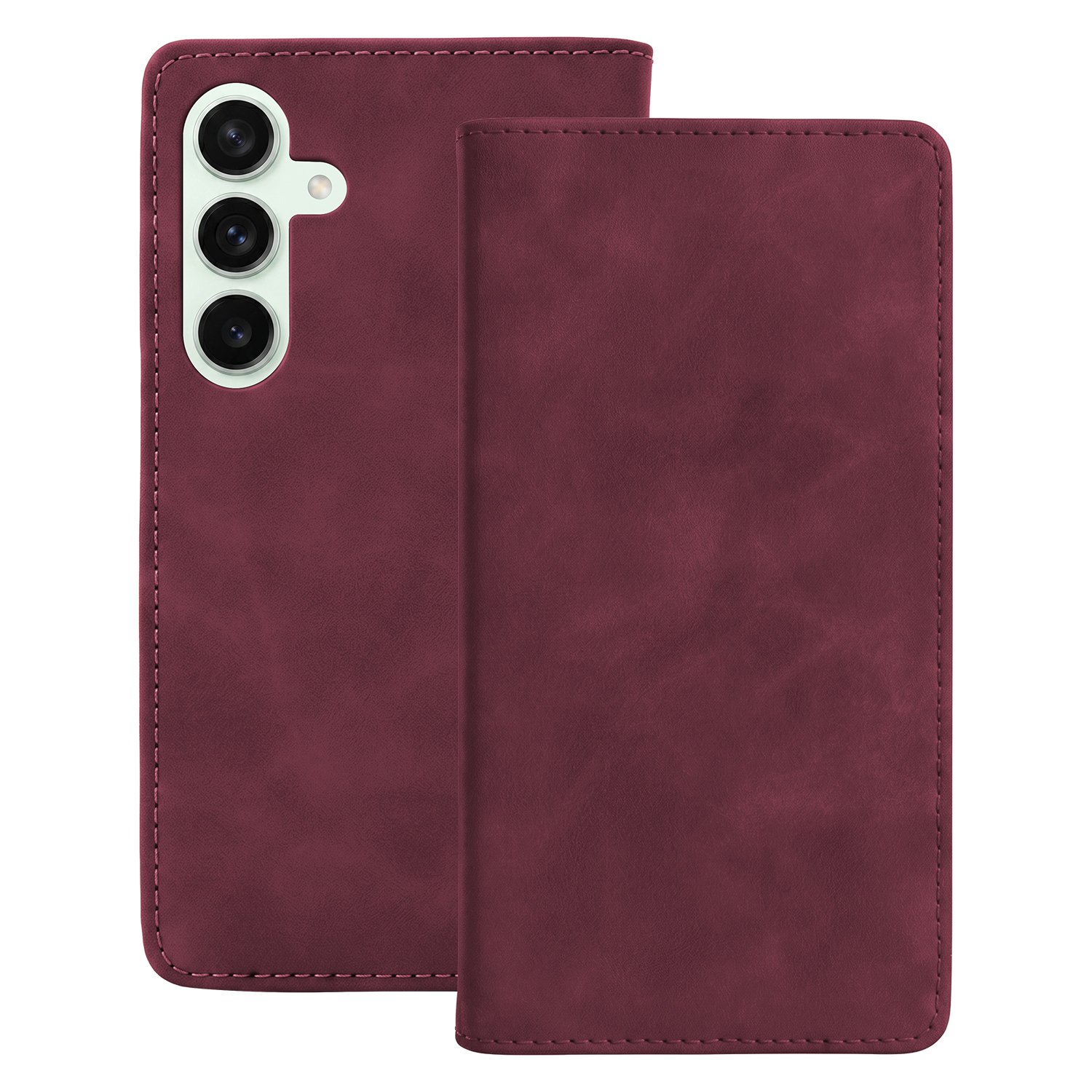 Smart Suede dėklas, skirtas Samsung Galaxy S25, bordo