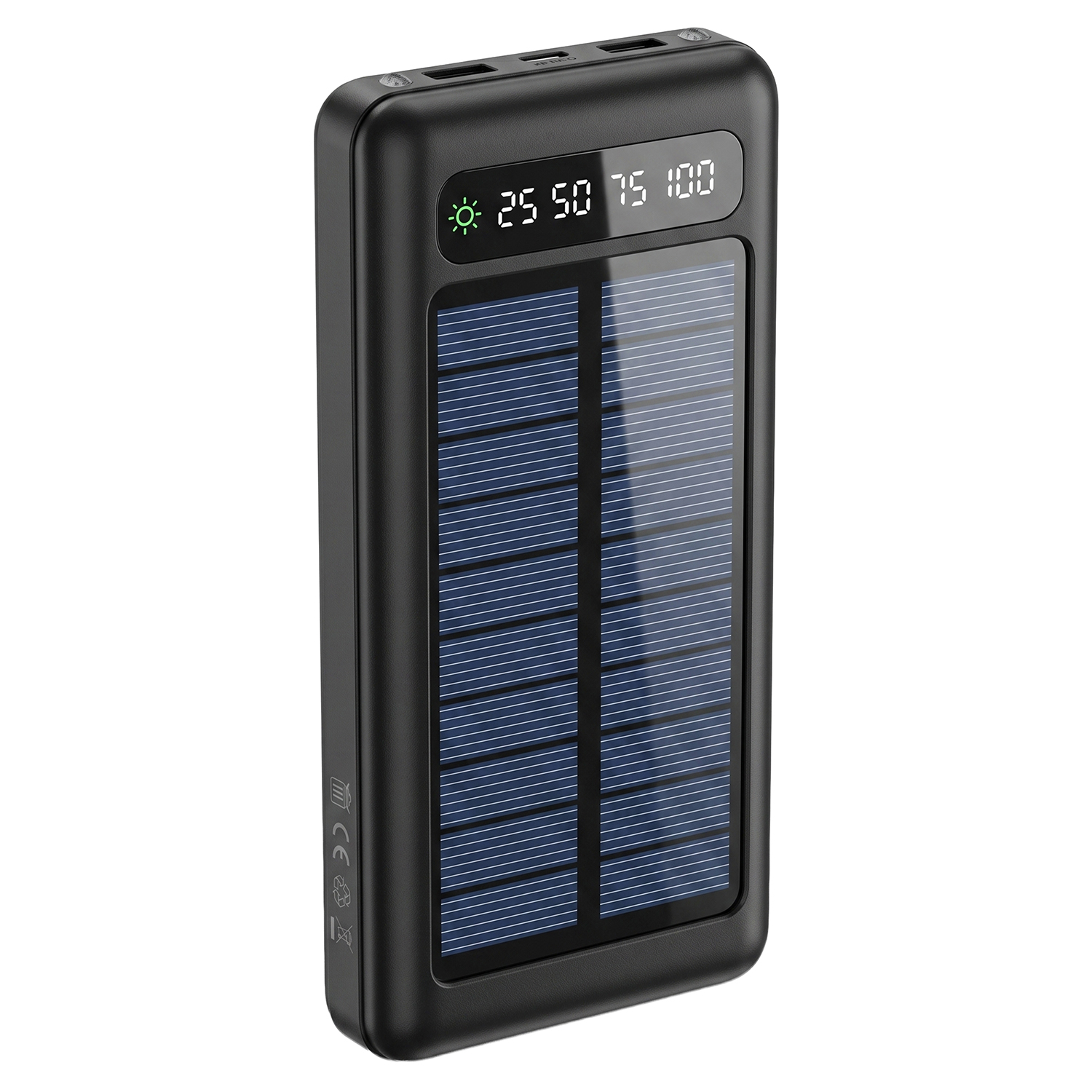 Setty solar power bank SLR-100 10000 mAh juodas