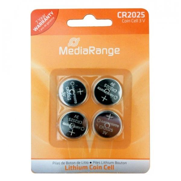 Литиевая батарейка CR2025 3V/4шт. MediaRange