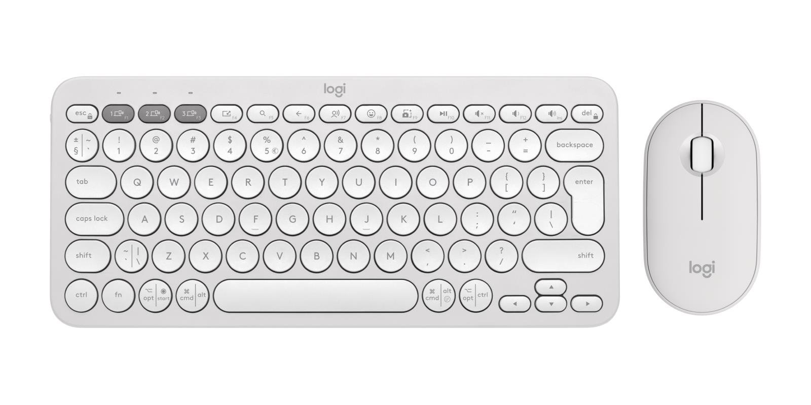 Logitech klaviatūra + pelė Pebble 2 balta 920-012240