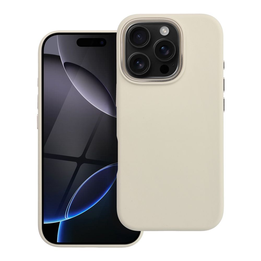 Чехол для iPhone 16 Pro Forcell F-Protect Frame Premium совместимый с MagSafe античный белый
