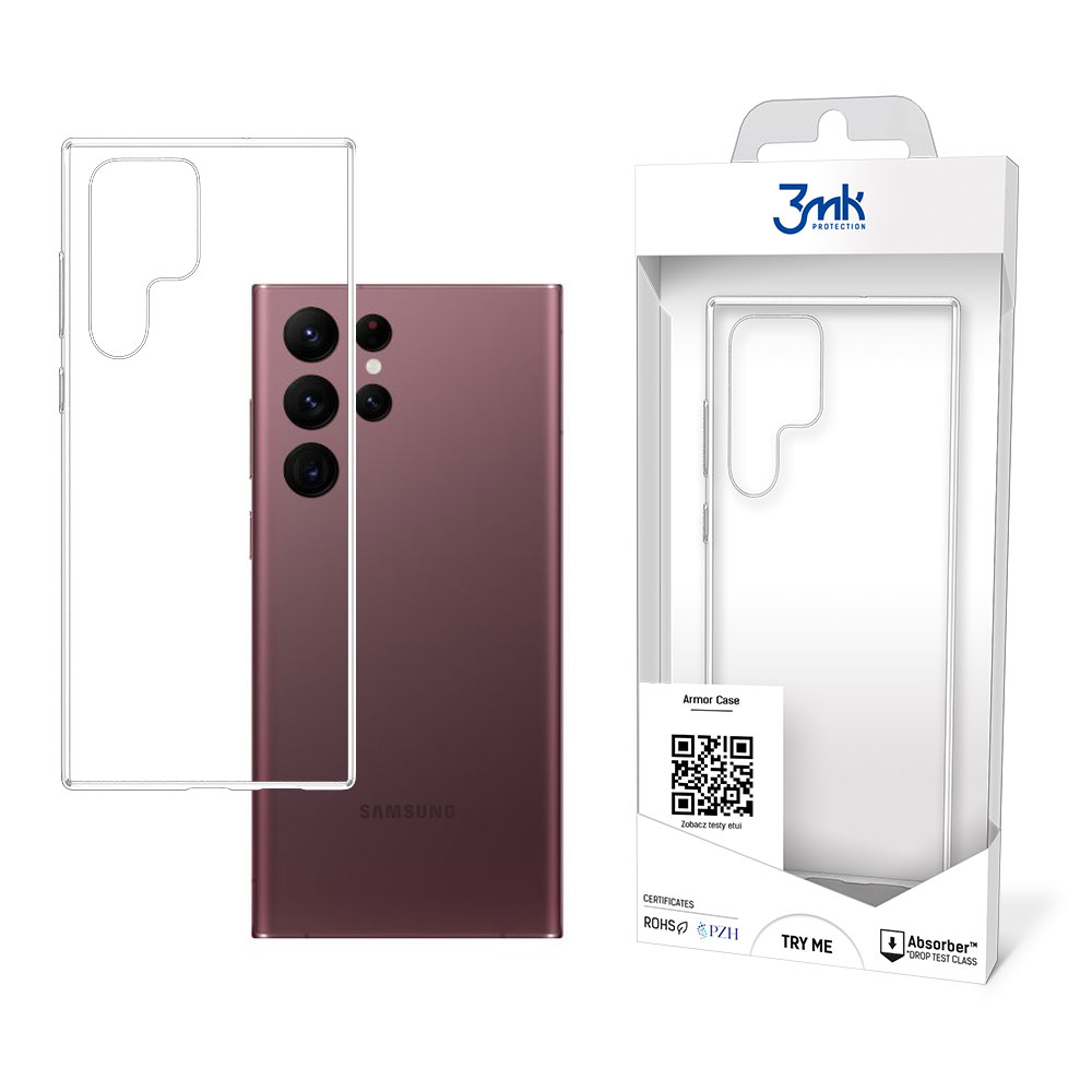 3mk Armor dėklas Samsung Galaxy S22 Ultra 5G - permatomas