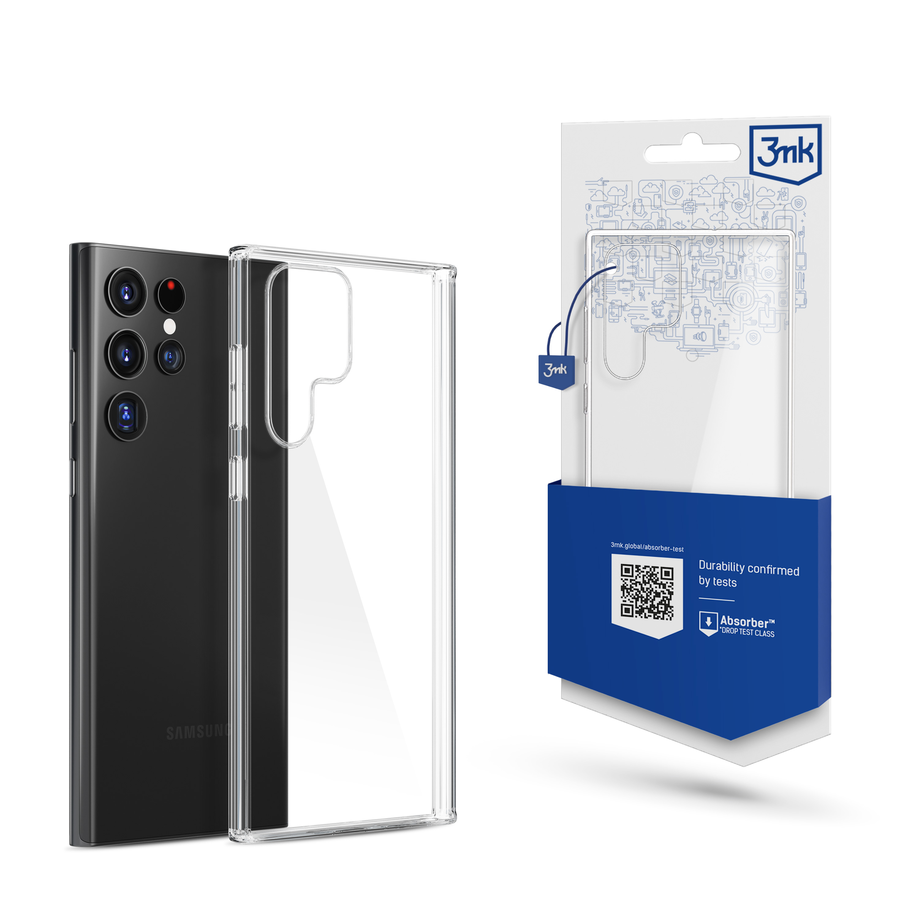 Samsung Galaxy S22 Ultra 5G - 3mk skaidrus dėklas