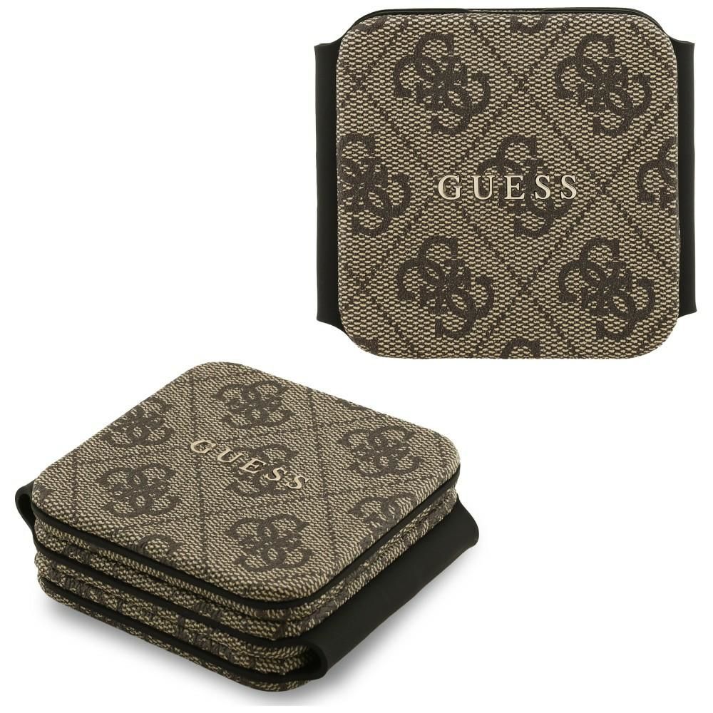 Belaidis įkroviklis 3in1 suderinamas su MagSafe 15W GUESS GUE005640 rudas