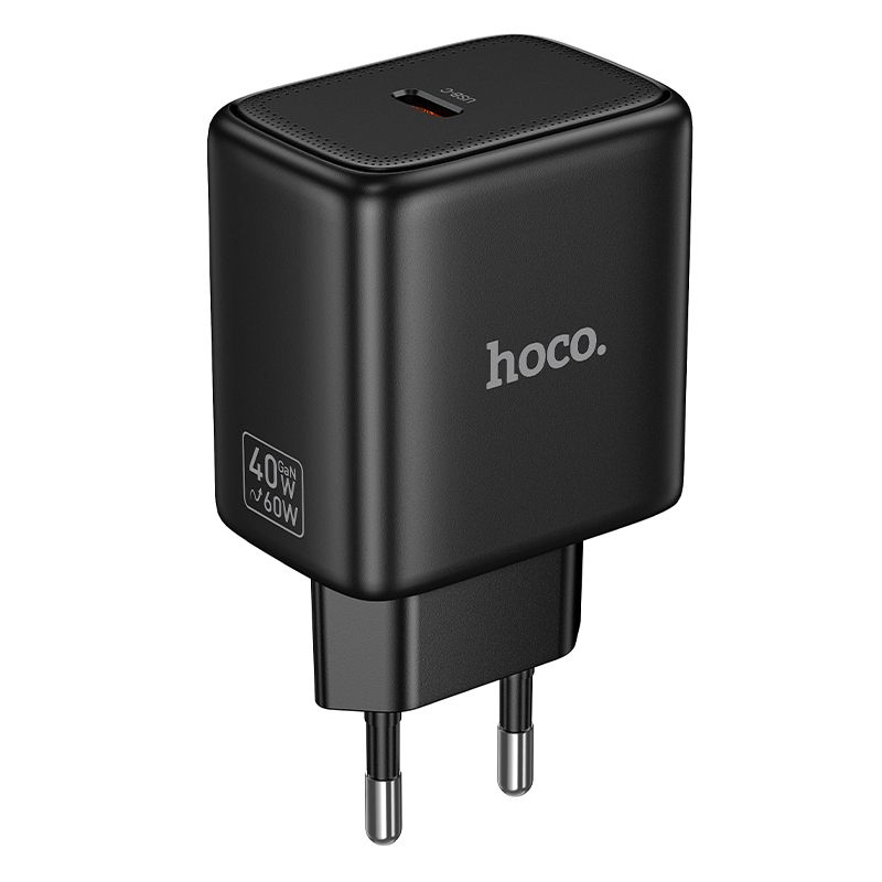 Telefono GaN įkroviklis Hoco USB C PD AVS 40W max 60W N83 juodas