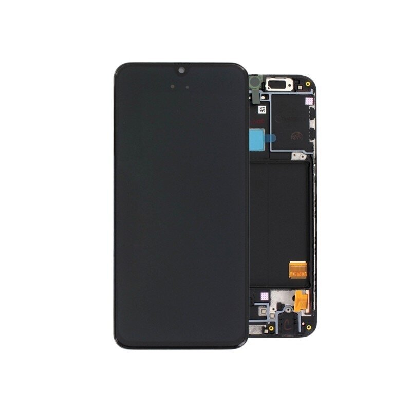 Ekranas Samsung A405 A40 2019 su lietimui jautriu stikliuku ir rėmeliu juodas originalus (8/10 used / naudotas)