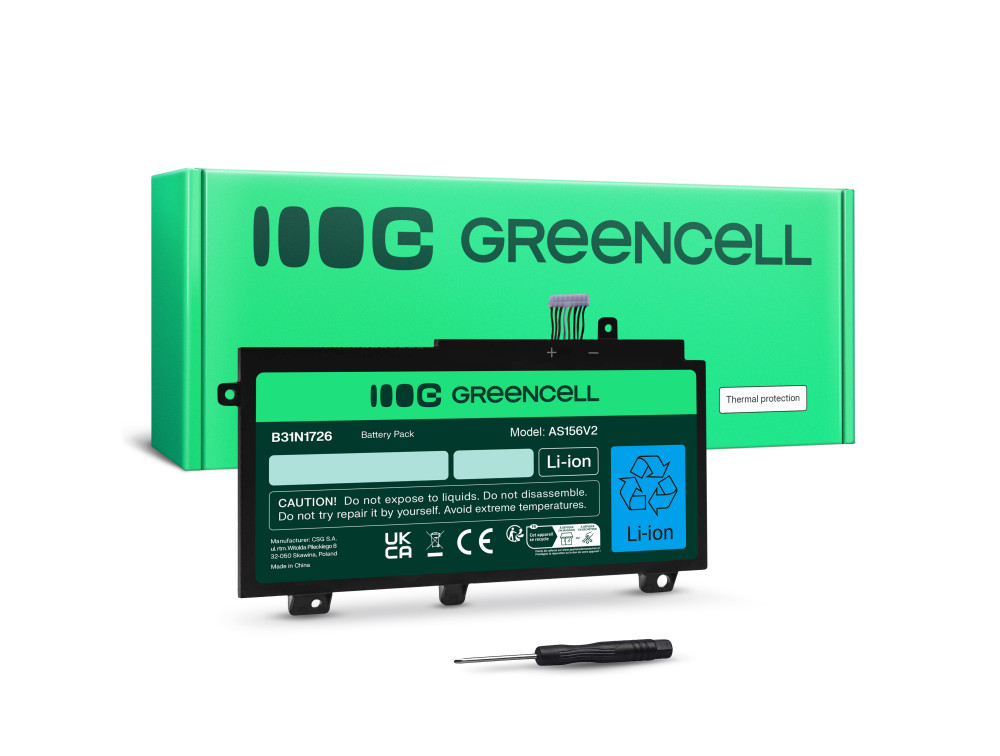 Green Cell baterija B31N1726 AS156V2 skirta Asus TUF Gaming FX504 FX504G FX505 FX505D FX505G A15 FA506 A17 FA706, 3100mAh, 11.4 V