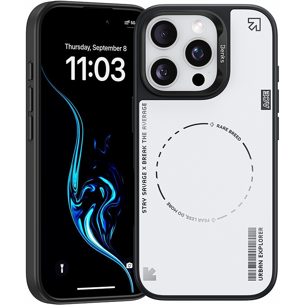Benks Dynamic Minimalist dėklas telefonui Iphone 16 Pro baltas