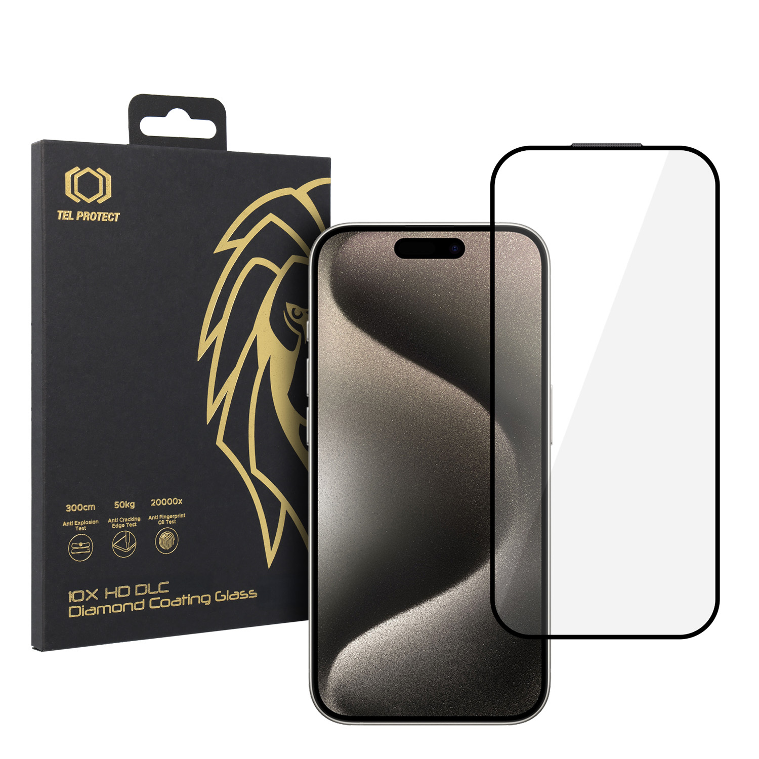Tel Protect 10X HD DLC Diamond Coating grūdintas stiklas skirtas iPhone 15 Pro Max