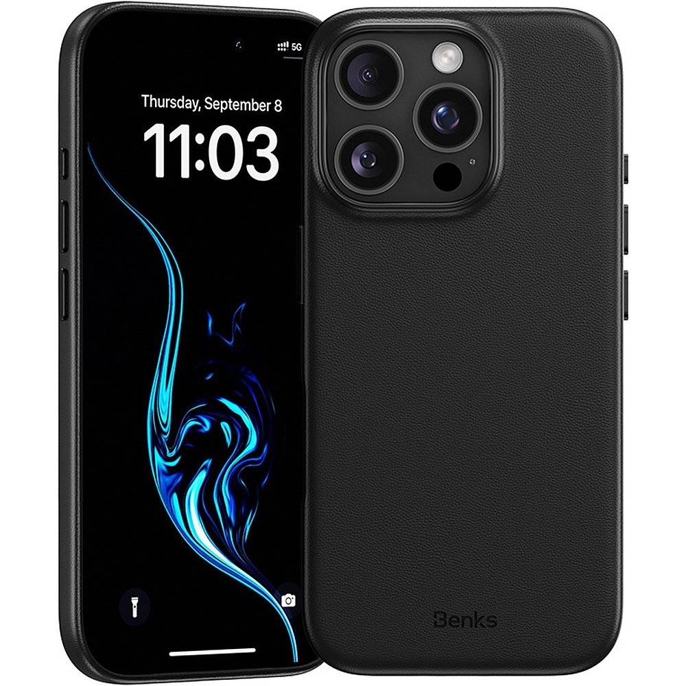 Benks magnetinis Vita Pro silikoninis dėklas telefonui, skirtas Iphone 16 Pro Max, juodas
