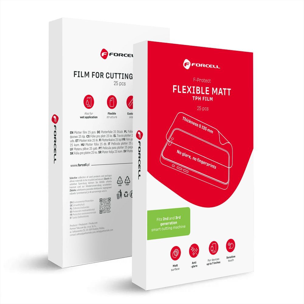 Plėvelė pjovimo aparatui 2-os ir 3-os kartos Forcell F-Protect Flexible MATT 196 x 125 mm 25 vnt.